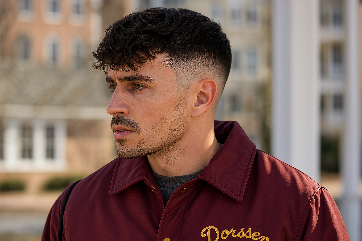 Textured Fringe with Mid Taper Fade