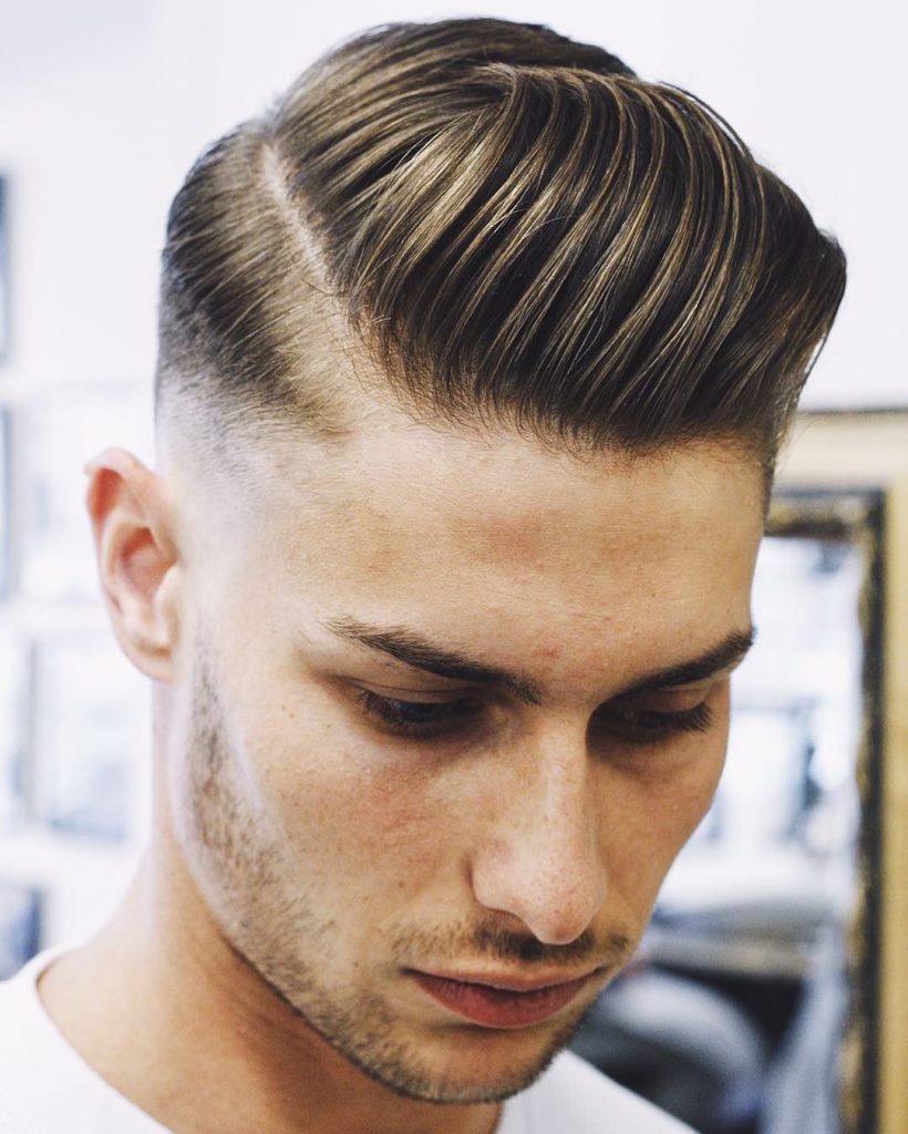Mid Fade + Side Part