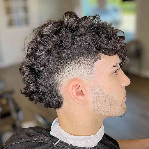 Burst Fade + Curly Top