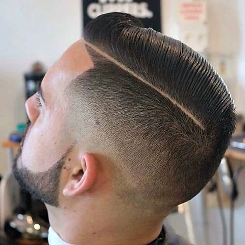 Comb Over Mid Taper Fade