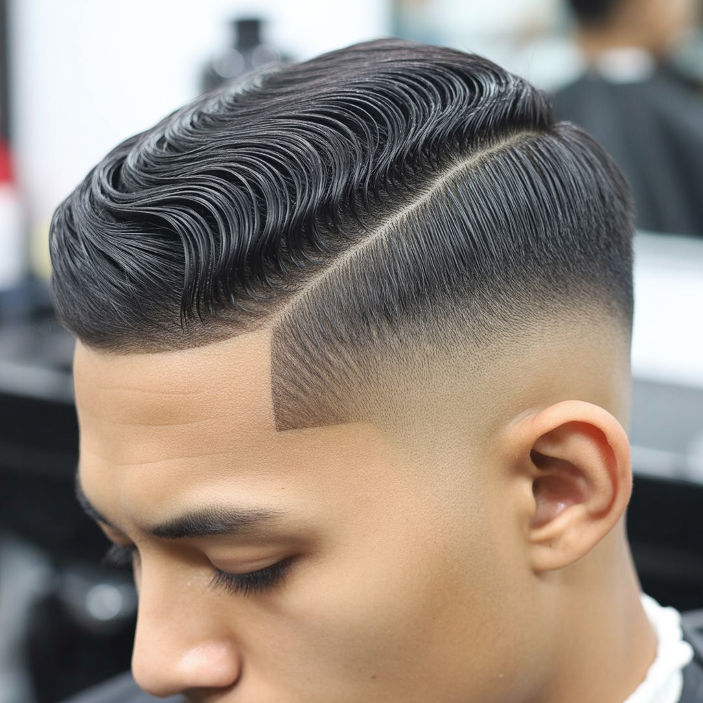 High Taper Fade with Waves