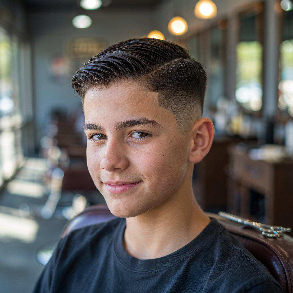 High Taper Fade with Side Part